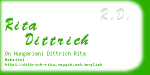 rita dittrich business card